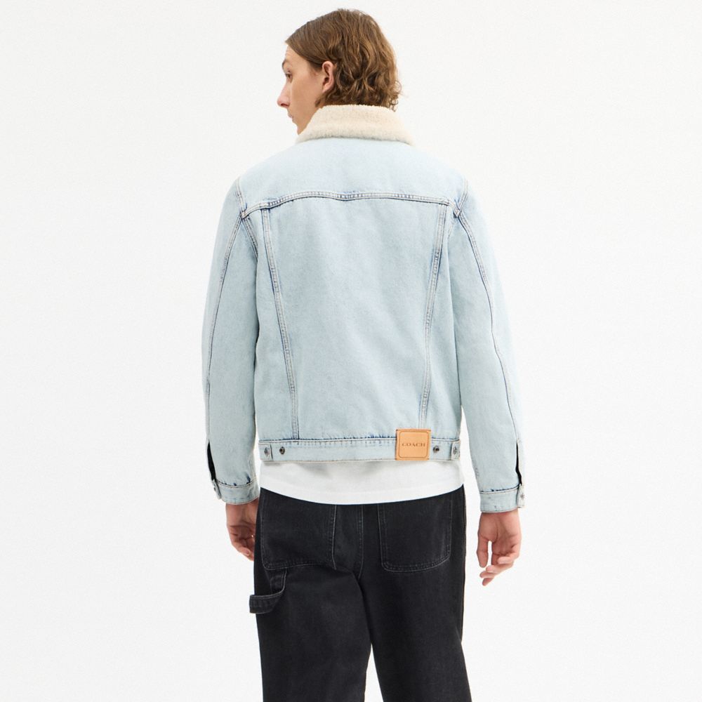 Denim Jacket With Shearling Collar