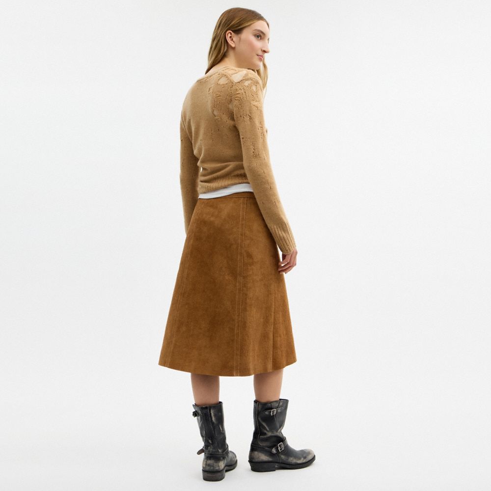 Coach Heritage Suede Midi Skirt — фото 3