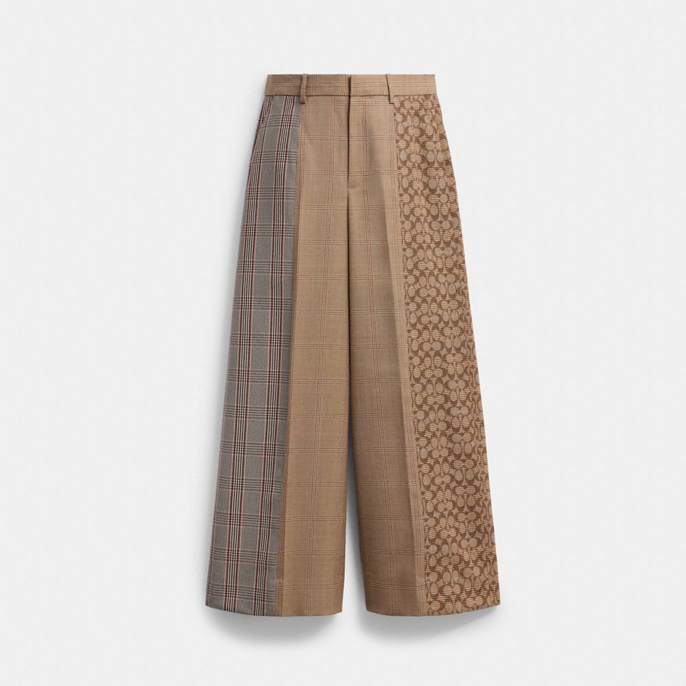 COACH®,Combo Plaid Tailored Pants,,Front View