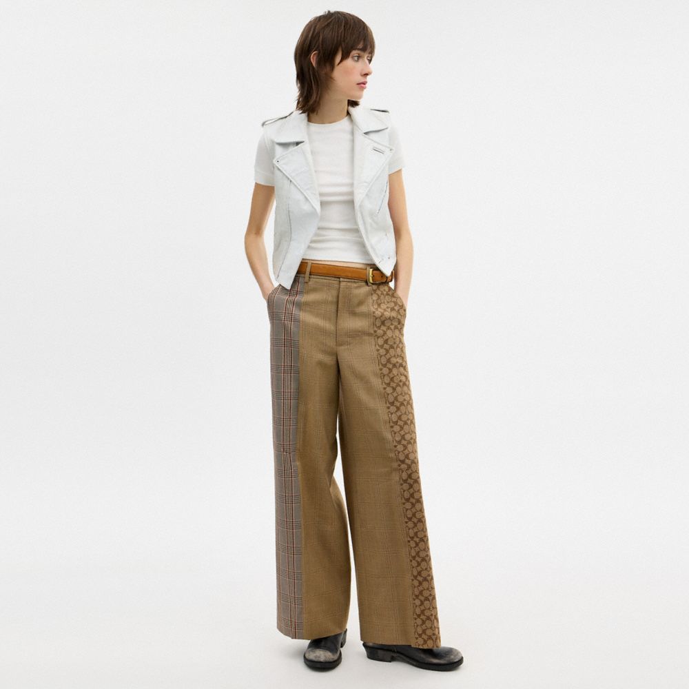 COACH®,Combo Plaid Tailored Pants,,Scale View