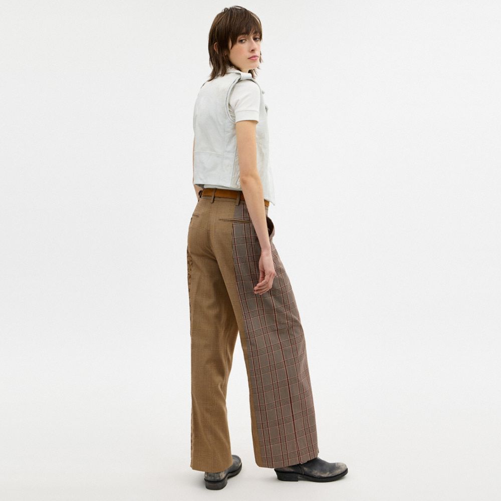 Combo Plaid Tailored Pants