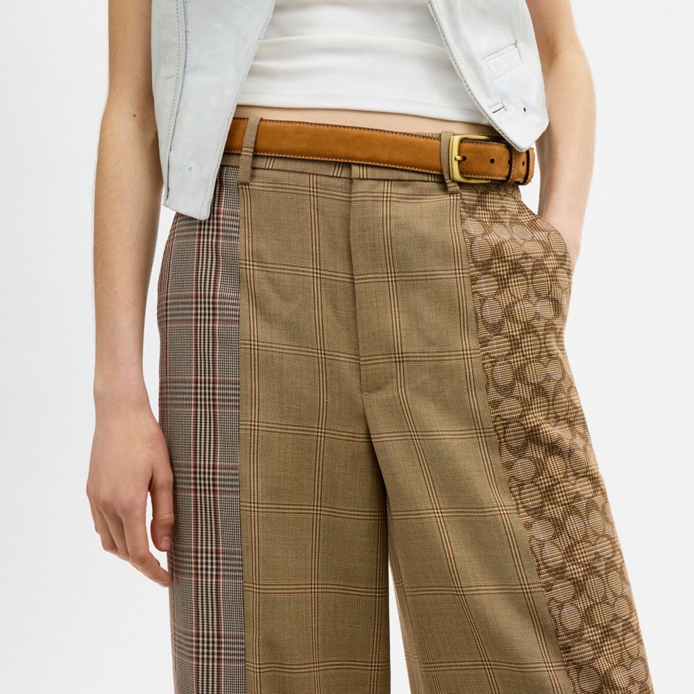 Combo Plaid Tailored Pants