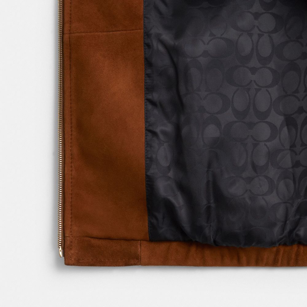 Женские куртки Coach Heritage C Oversized Suede Bomber — фото 2