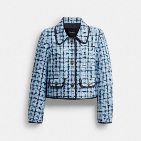Женские куртки Coach Turnlock Tweed Jacket