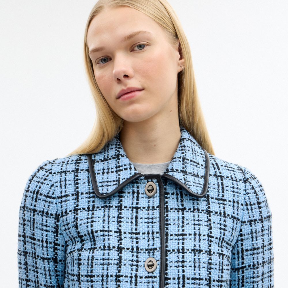 Женские куртки Coach Turnlock Tweed Jacket — фото 4