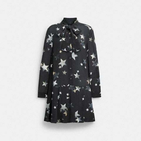 Женские платья Coach Tie Neck Star Dress