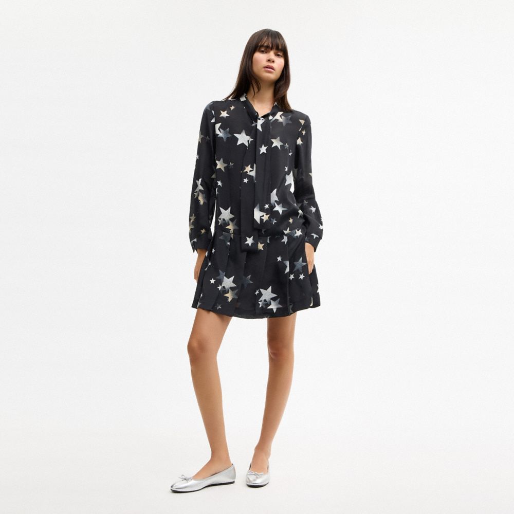 Женские платья Coach Tie Neck Star Dress — фото 2