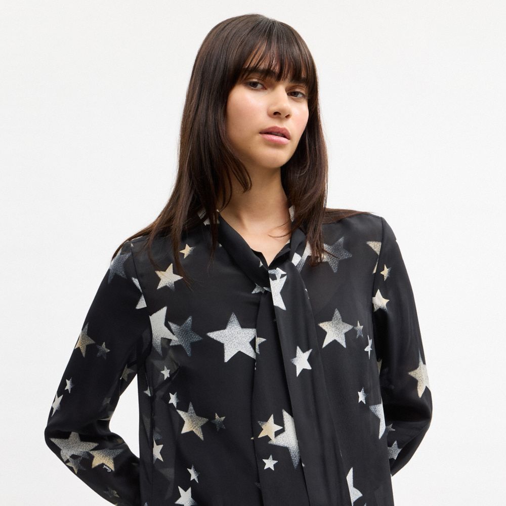 Женские платья Coach Tie Neck Star Dress — фото 4