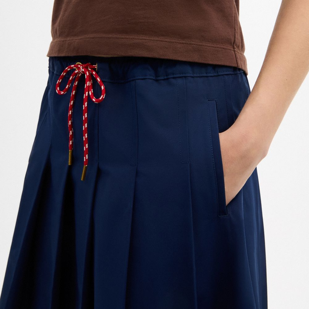 Sporty Pleated Midi Skirt