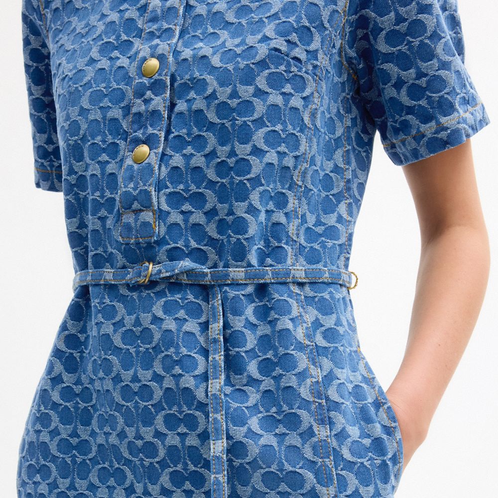 Женские платья Coach Signature Denim Dress In Organic Cotton — фото 4