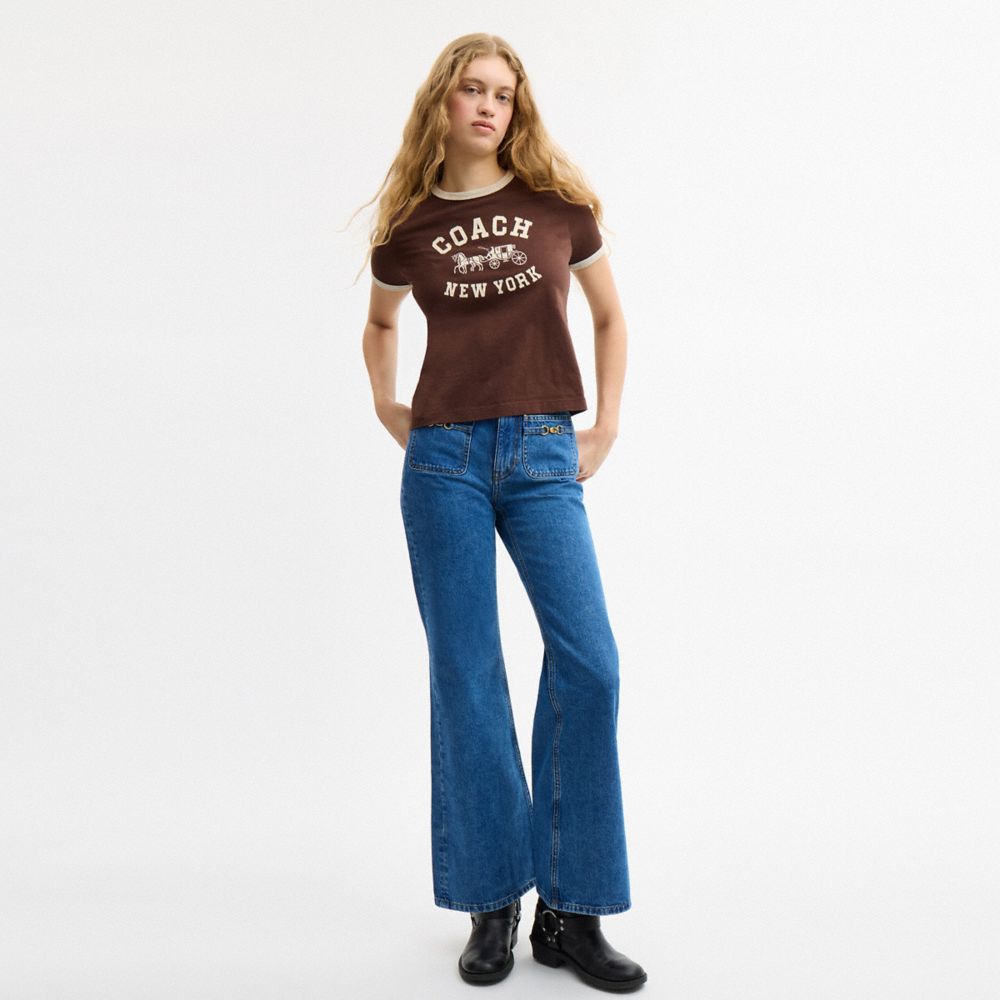 Женские брюки Coach Sculpted C Denim Pants In Organic Cotton — фото 2