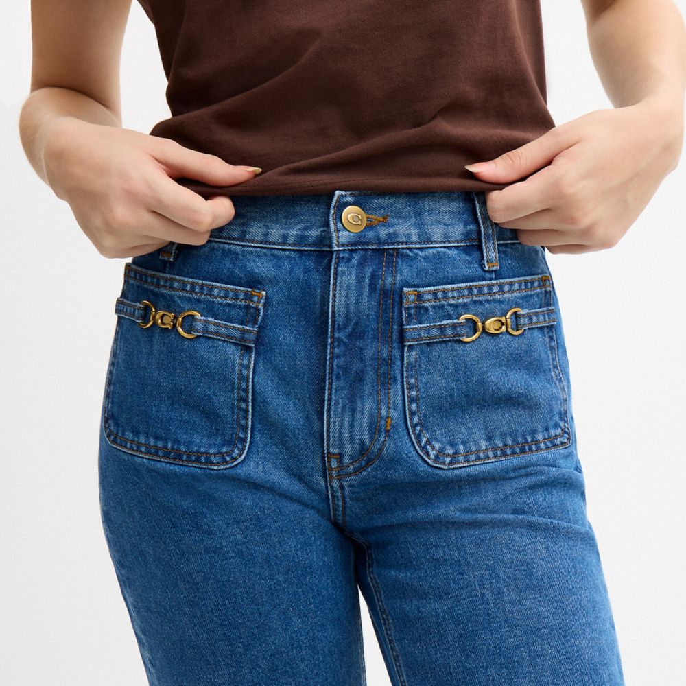 Женские брюки Coach Sculpted C Denim Pants In Organic Cotton — фото 4
