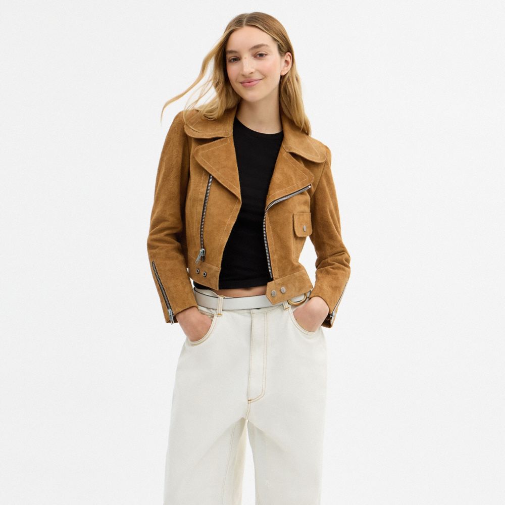 Asymmetric Suede Jacket