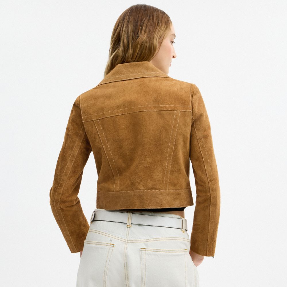 Asymmetric Suede Jacket