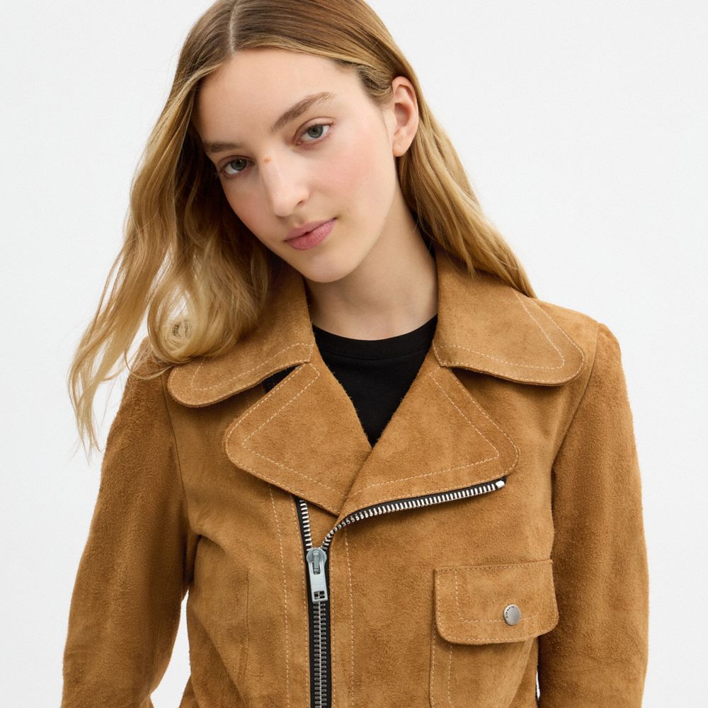 Женские куртки Coach Asymmetric Suede Jacket — фото 5