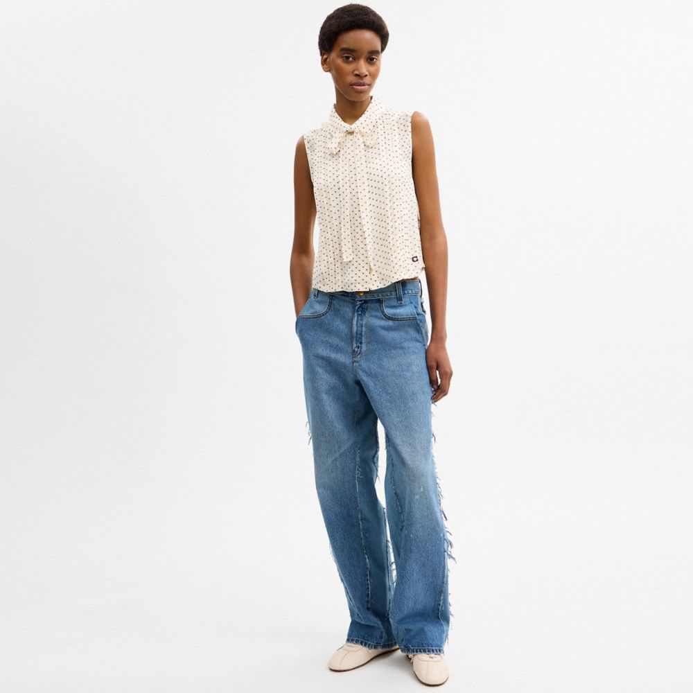 Женские блузки Coach Cropped Sleeveless Blouse — фото 2