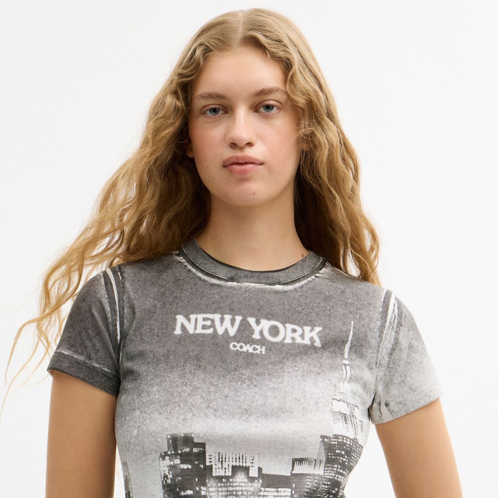 Postcard Graphic T-Shirt Dress Organic Cotton