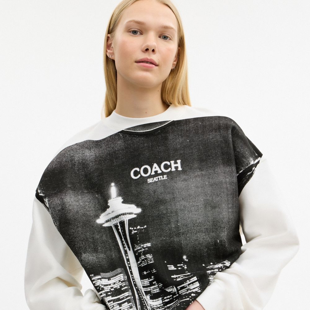 Женские худи Coach Postcard Crewneck Sweatshirt — фото 4