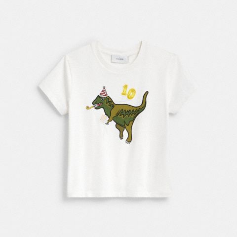 Женские футболки Coach Rexy 10th Birthday 90's Fit T-Shirt In Organic Cotton