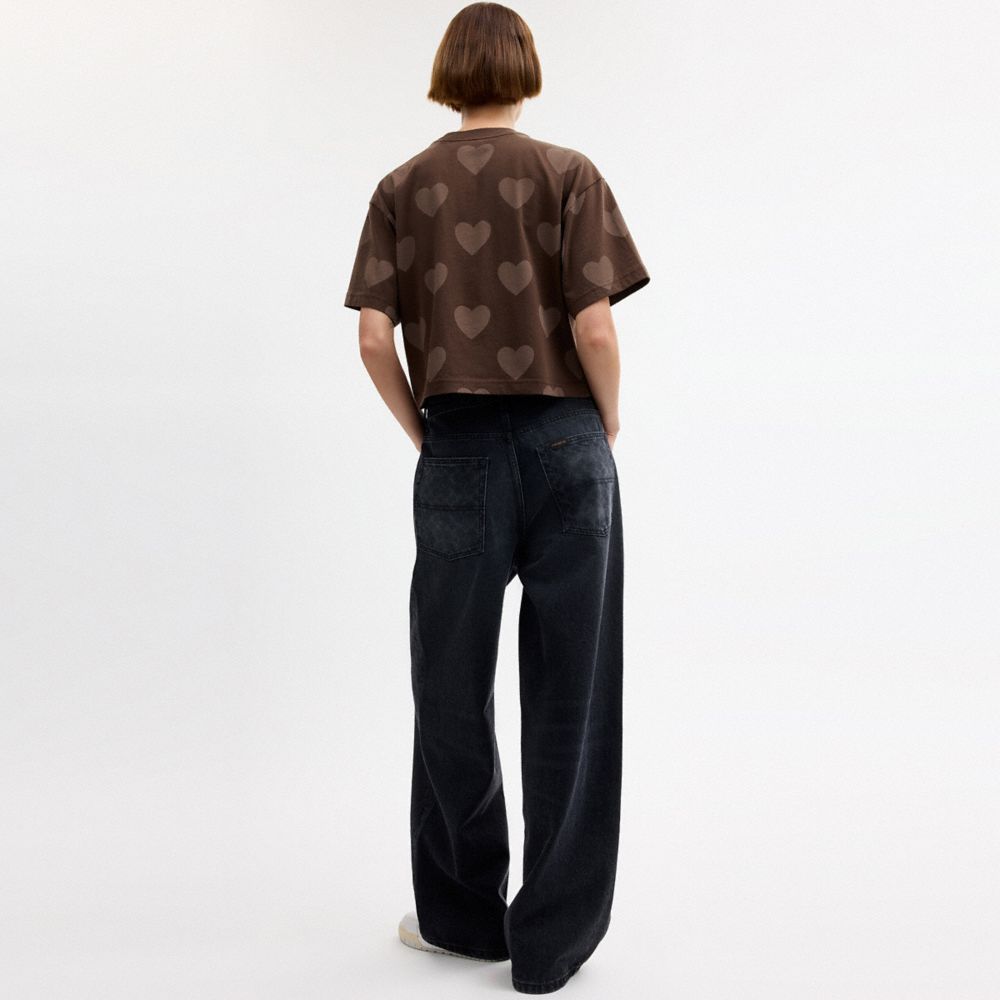 Женские футболки Coach Horse And Carriage Heart Cropped T-Shirt In Organic Cotton — фото 3