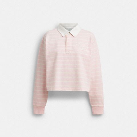Женские топы Coach Horse And Carriage Striped Rugby Polo In Organic Cotton
