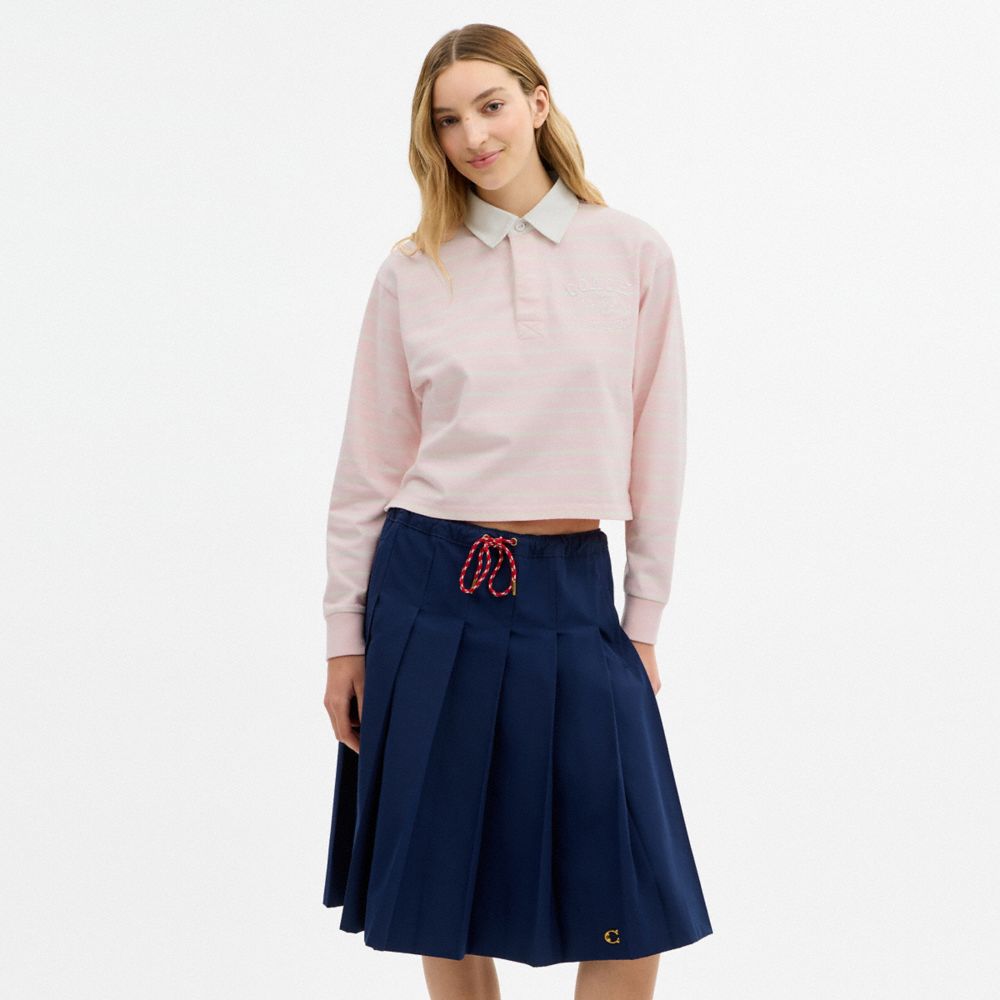 COACH®,Horse And Carriage Striped Rugby Polo In Organic Cotton,,Scale View