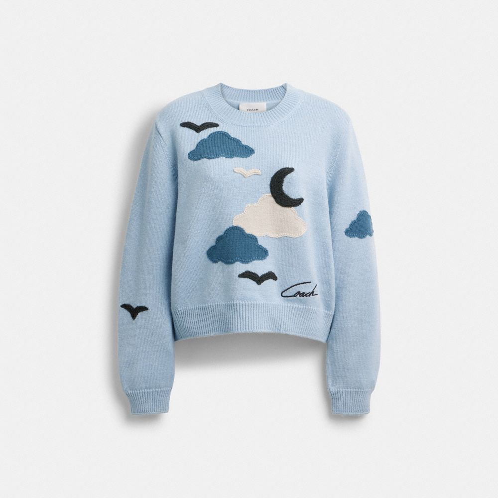 COACH&reg;,Applique Sweater,,Front View