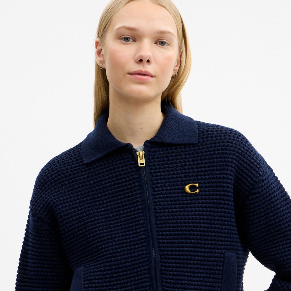 Coach Zip Front Cardigan — фото 4