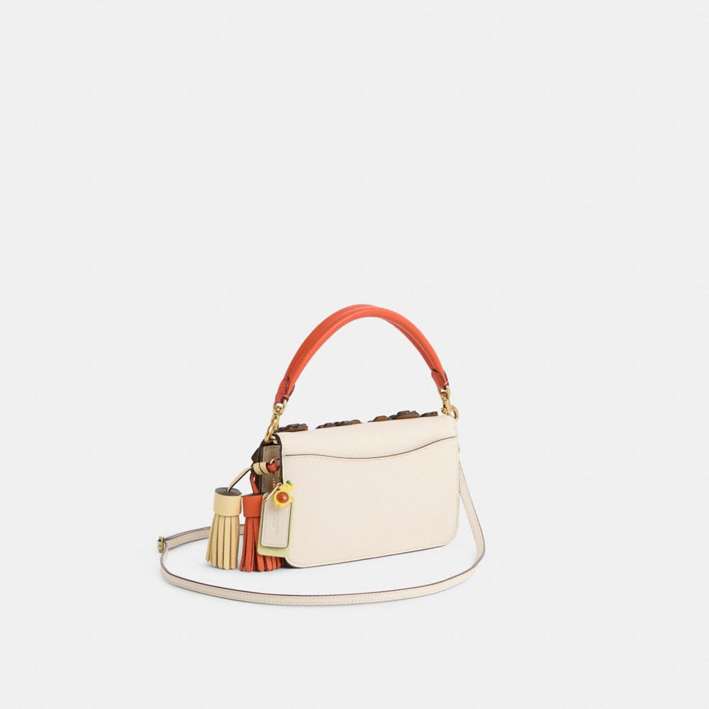 COACH®,Upcrafted Hayden Crossbody,Calfskin Leather,Leather,Crossbody,Embellished,Studded,Logo,Embossed,Tassel,Applique,Gol...,Beige,Angle View