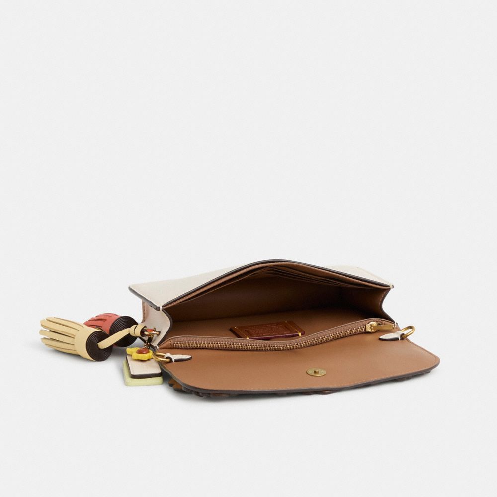 COACH®,Upcrafted Hayden Crossbody,Calfskin Leather,Leather,Crossbody,Embellished,Studded,Logo,Embossed,Tassel,Applique,Gol...,Beige,Inside View,Top View