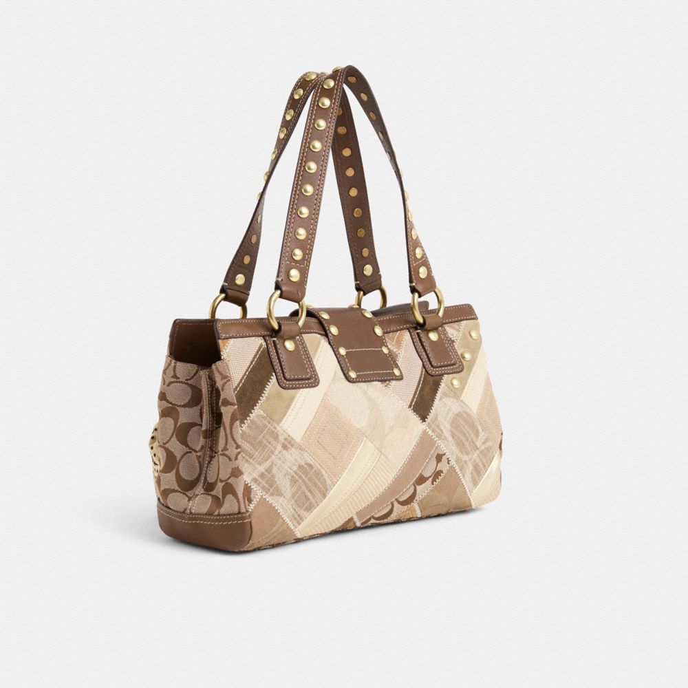 COACH®,Upcrafted Patchwork Zip Satchel,,Angle View