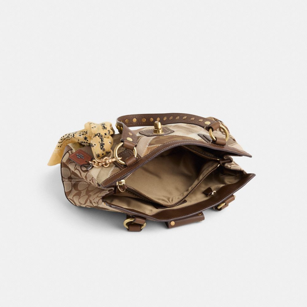 COACH®,Upcrafted Patchwork Zip Satchel,,Inside View,Top View