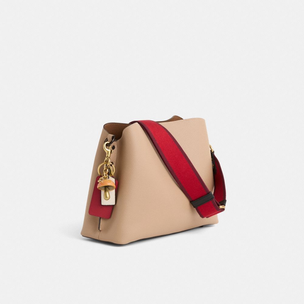 COACH®,Upcrafted Willow Shoulder Bag,Taupe,Angle View