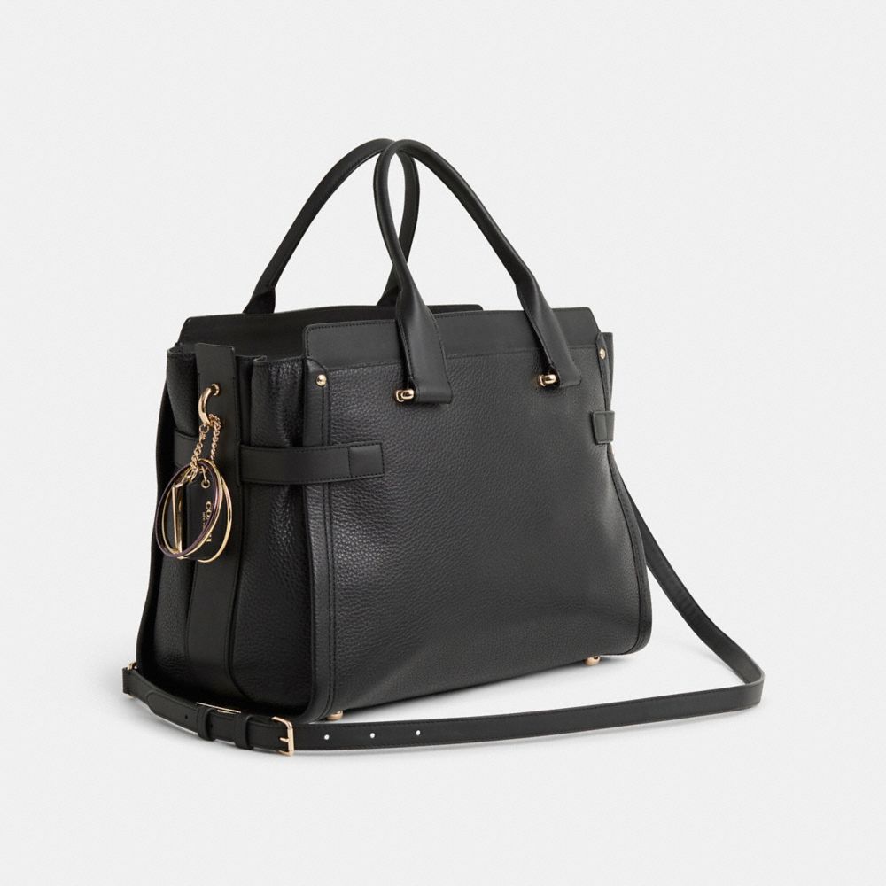 COACH®,Upcrafted Coach Swagger 37,Black,Angle View
