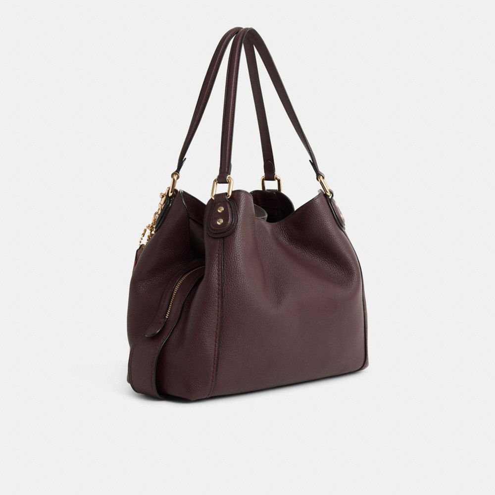 COACH®,Upcrafted Edie Shoulder Bag 31,Maroon,Angle View
