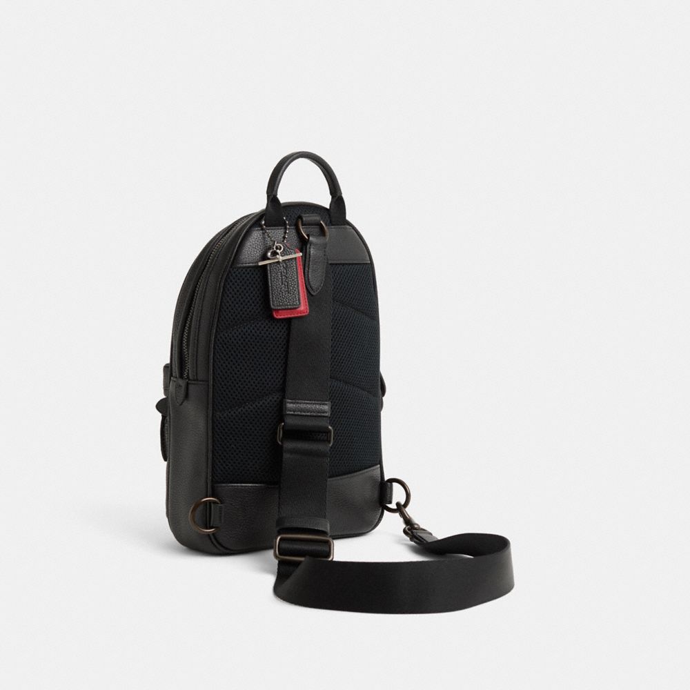 COACH®,Upcrafted Charter Pack,Black,Angle View
