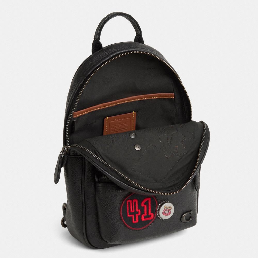 COACH®,Upcrafted Charter Pack,Black,Inside View,Top View