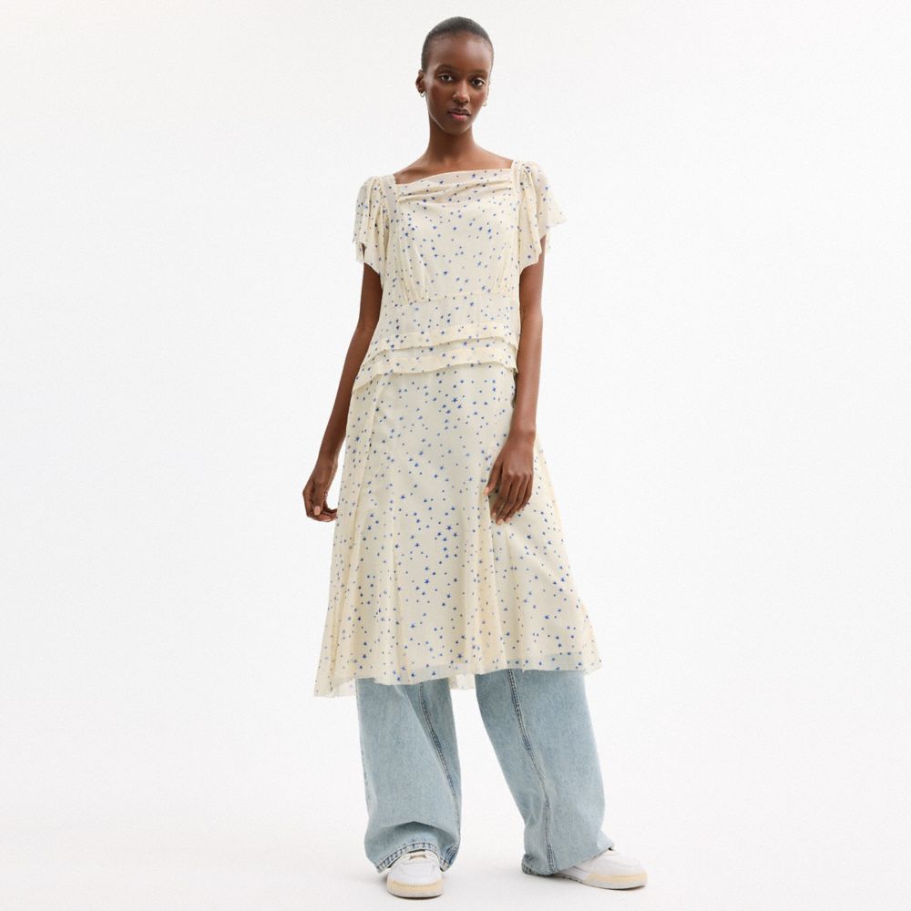 Coach Printed Star Dress In Multi