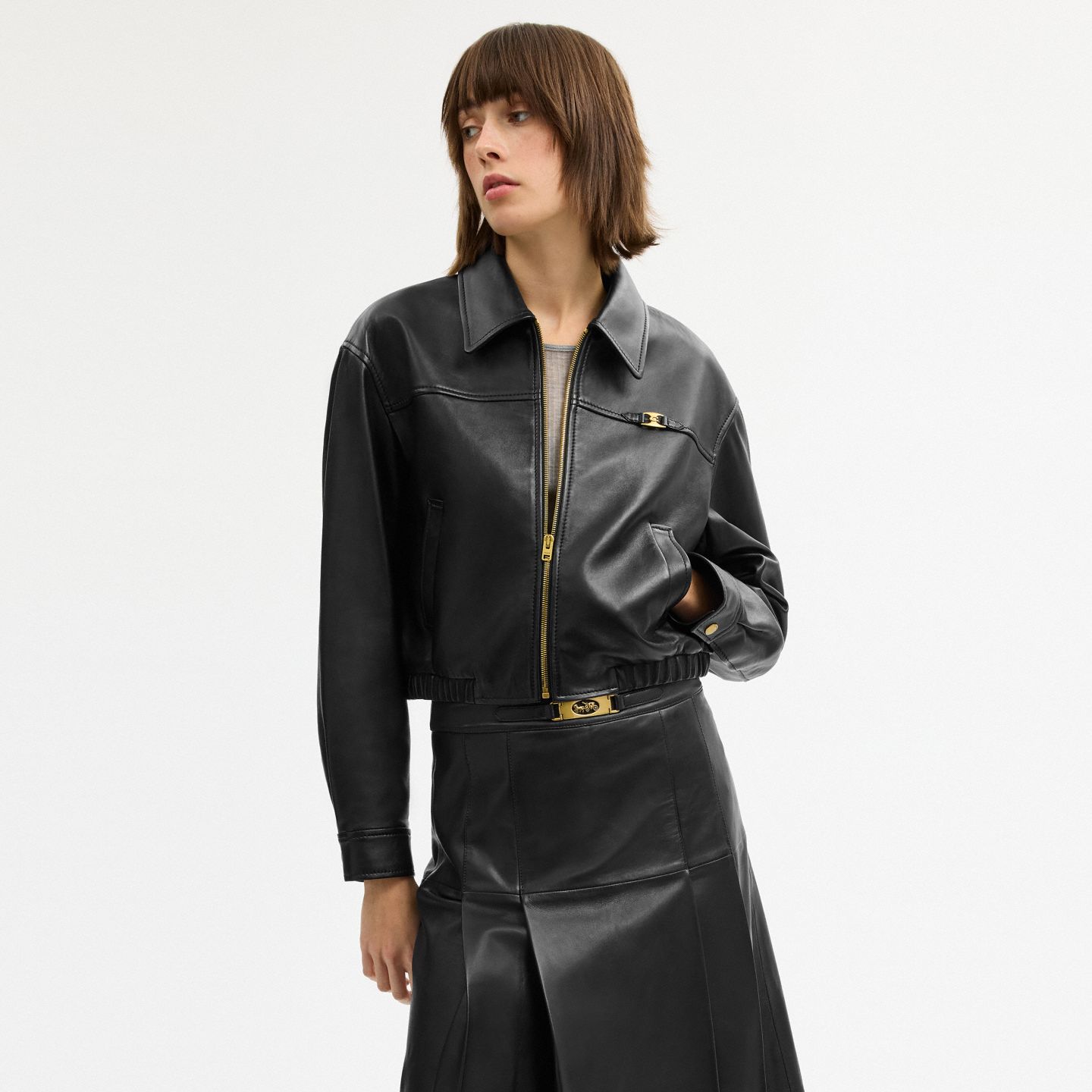 Женская куртка Coach Heritage C Cropped Blouson, цвет: Чёрный — фото 3