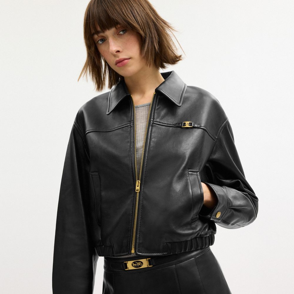Женские куртки Coach Heritage C Cropped Blouson Jacket — фото 5