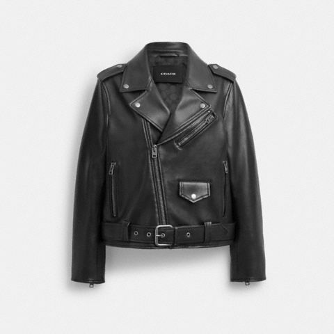 Женские куртки Coach Belted Moto Jacket