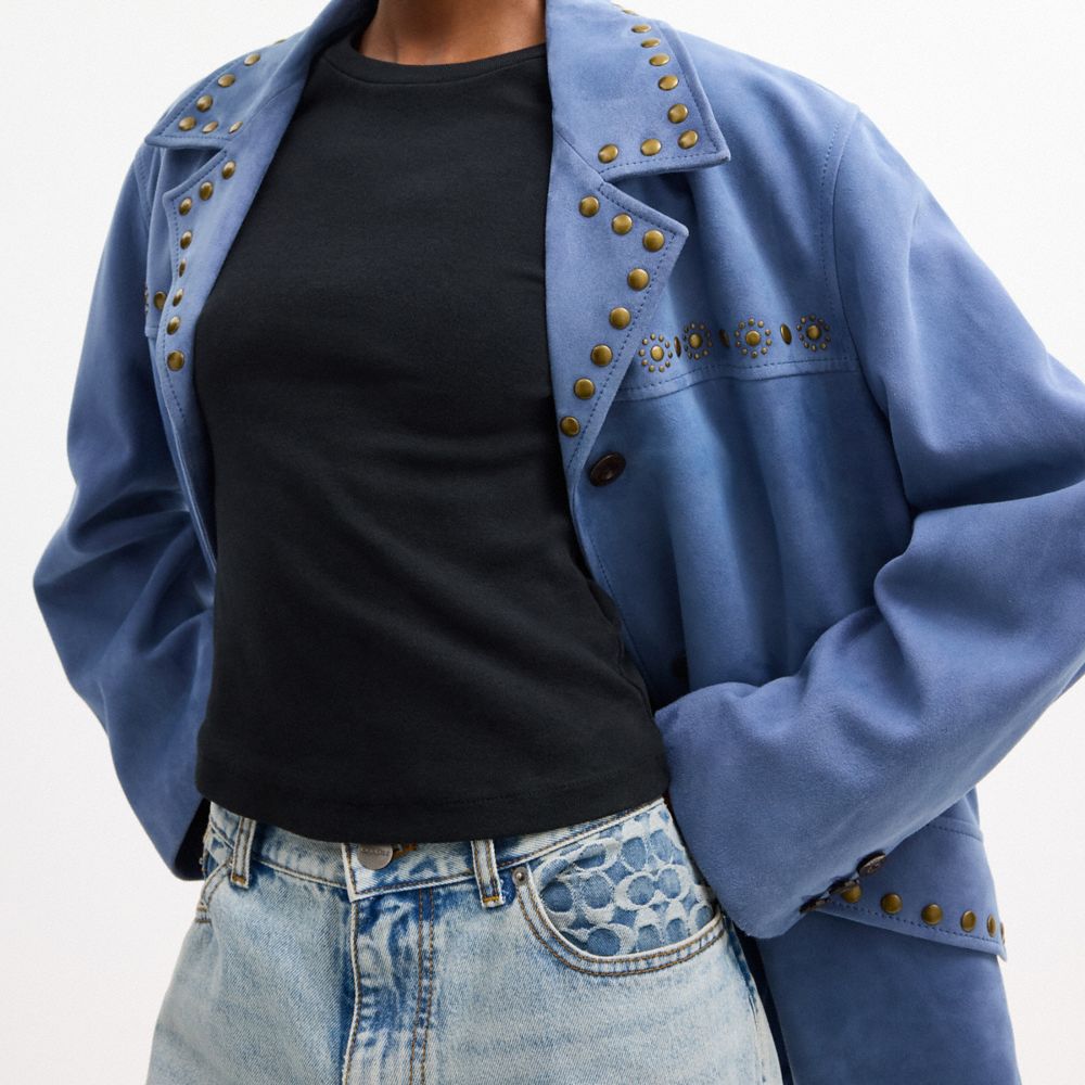 Женские куртки Coach Studded Suede Jacket — фото 5