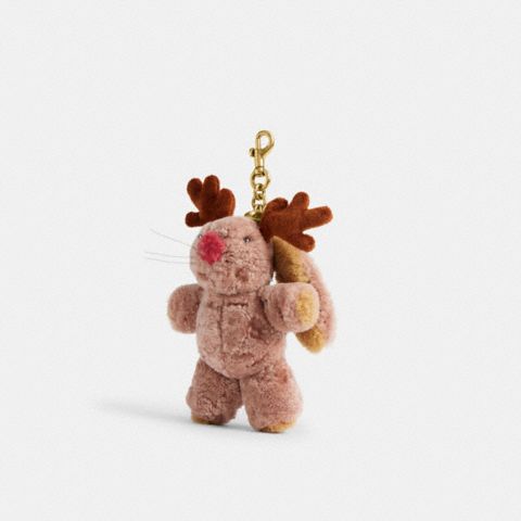Женские брелоки Coach Floppy With Antlers Bag Charm In Shearling