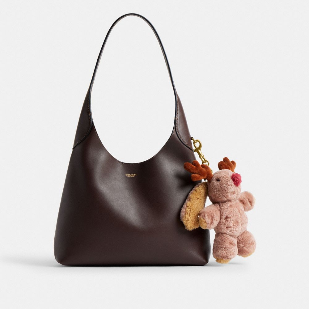 Coach Floppy With Antlers Bag Charm In Shearling