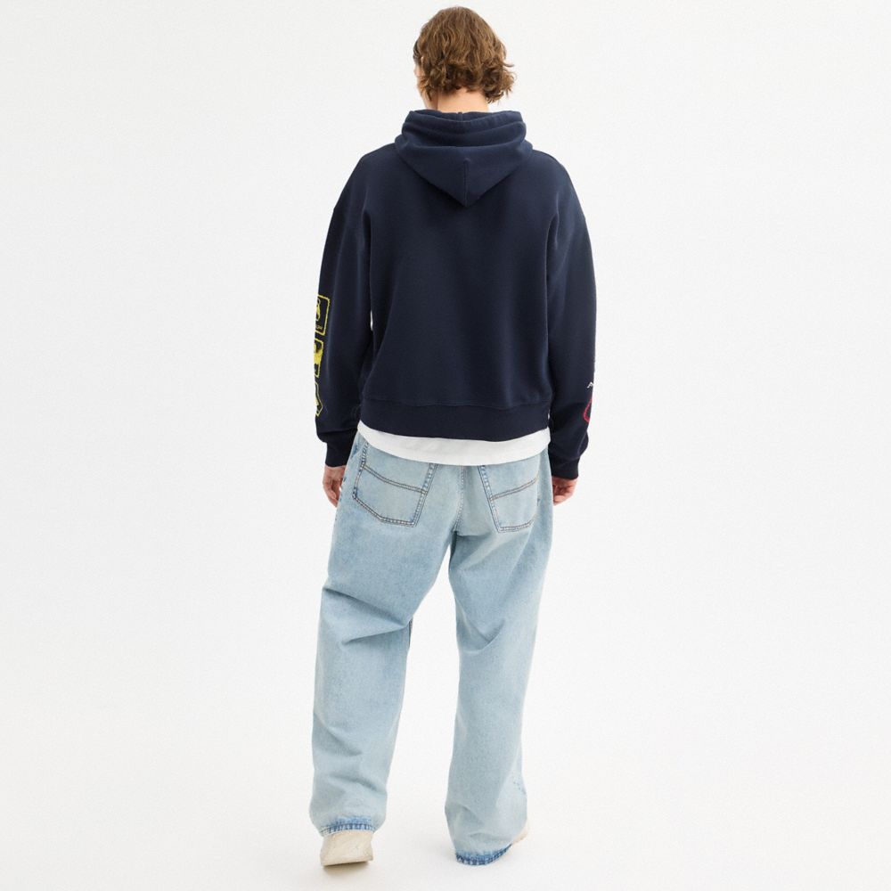 Coach Dinosaur Collage Relaxed Hoodie In Organic Cotton — фото 3
