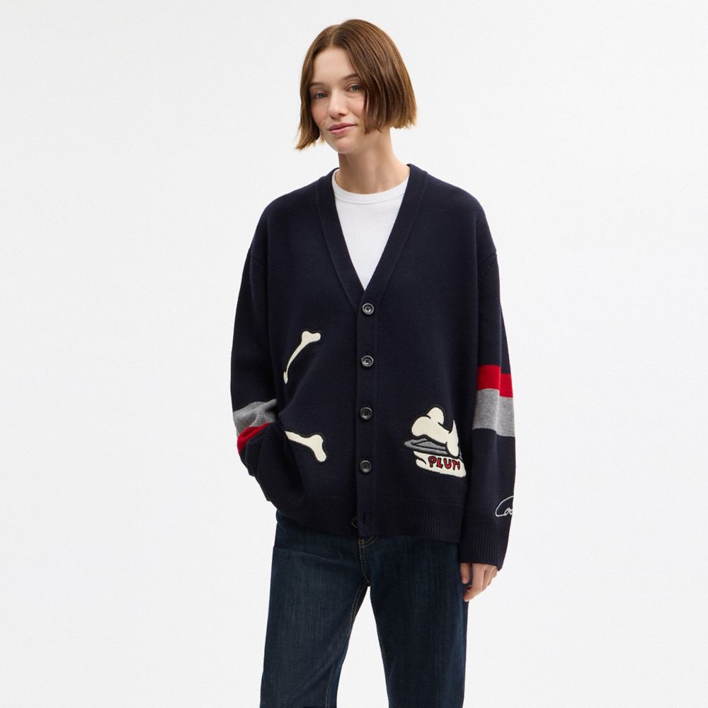 COACH®,Disney X Coach Pluto Cardigan,Navy,Scale View