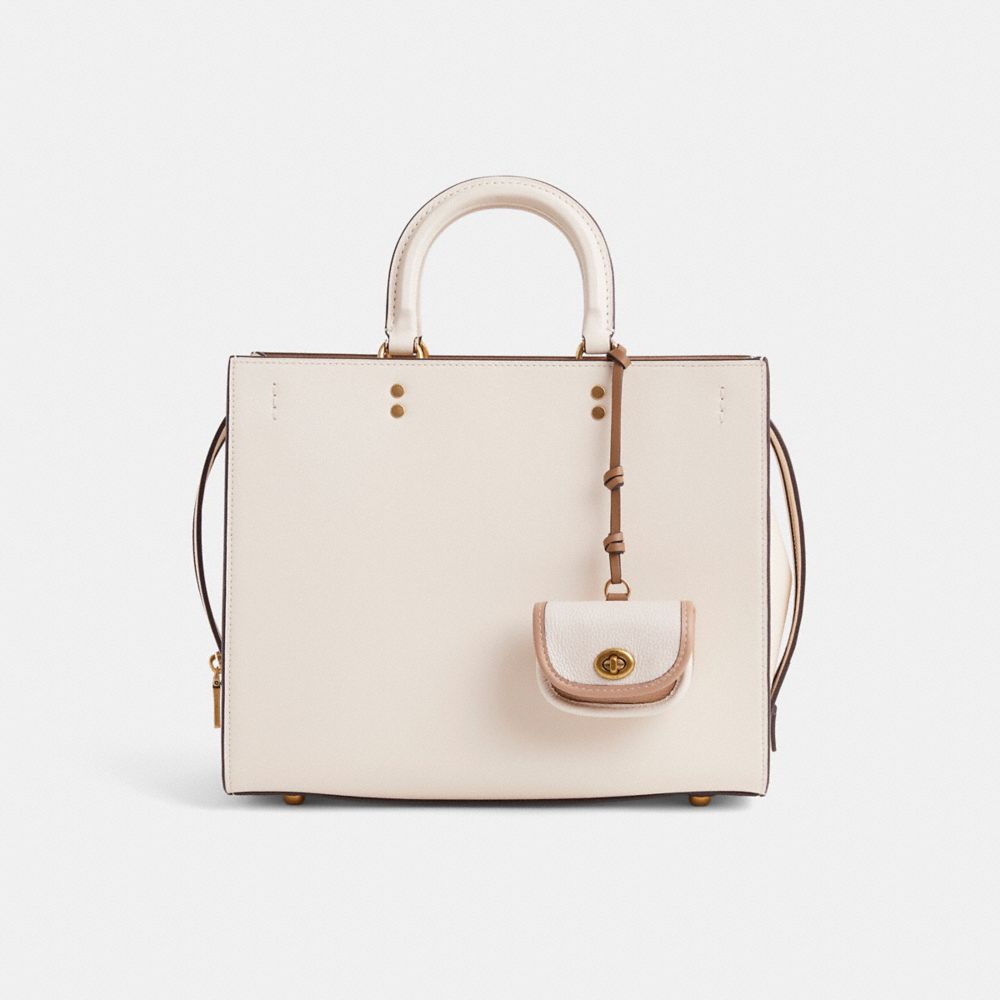 COACH®,Remade Turnlock Mini Pouch,Cream,Angle View