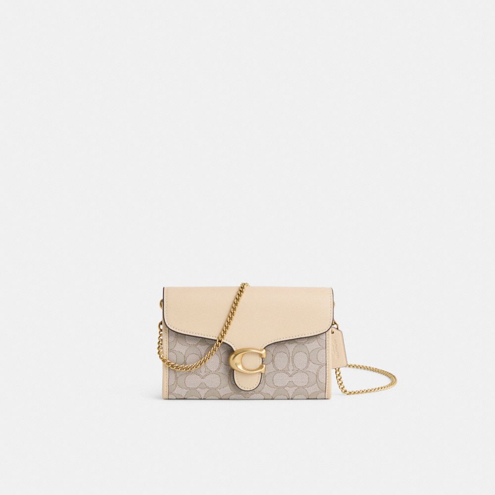 Coach Restored Tabby Chain Clutch In Signature Jacquard