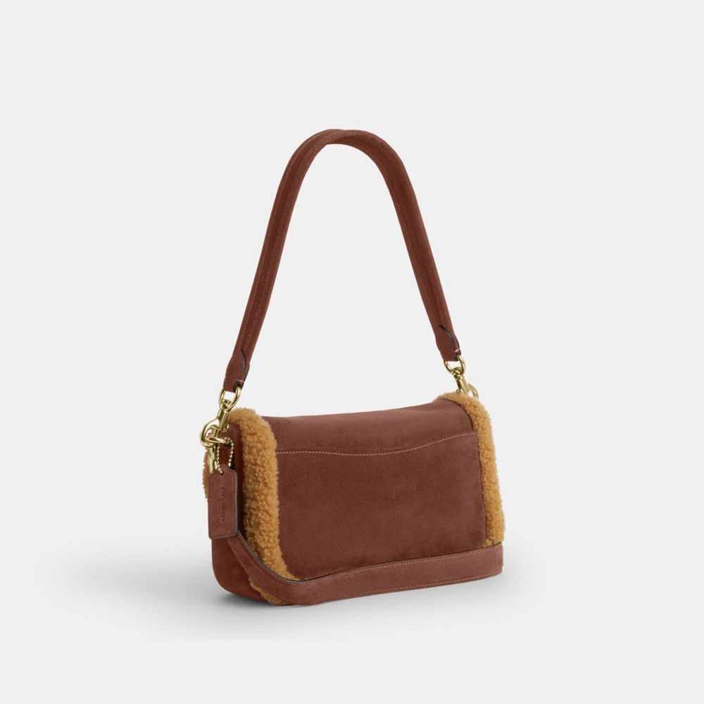 COACH®,Hadley Shoulder Bag,Shoulder Bag,Shearling,Color Block,Day Party,Brown,Angle View