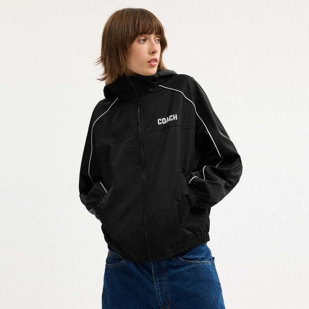 Coach Windbreaker In Recycled Polyester In Black